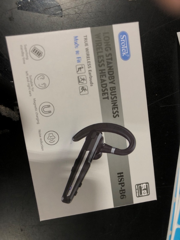 Photo 1 of TIANLI Bluetooth Headset V5.0, Bluetooth Earpiece with CVC8.0 Active Noise Canceling Dual Microphones for Computer and Cell Phone, Hands-Free Bluetooth Earphone for Driving/Office/Business, Black
