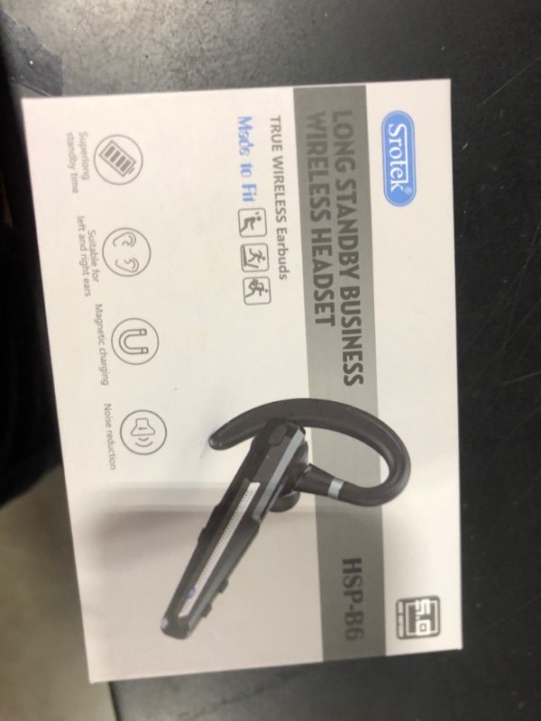 Photo 1 of TIANLI Bluetooth Headset V5.0, Bluetooth Earpiece with CVC8.0 Active Noise Canceling Dual Microphones for Computer and Cell Phone, Hands-Free Bluetooth Earphone for Driving/Office/Business, Black