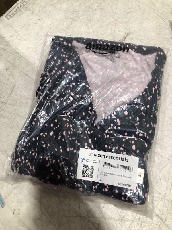 Photo 1 of Amazon Essentials Women's Waisted Maxi Dress Rayon Blend Navy/Pink, Abstract SIZE X-Small