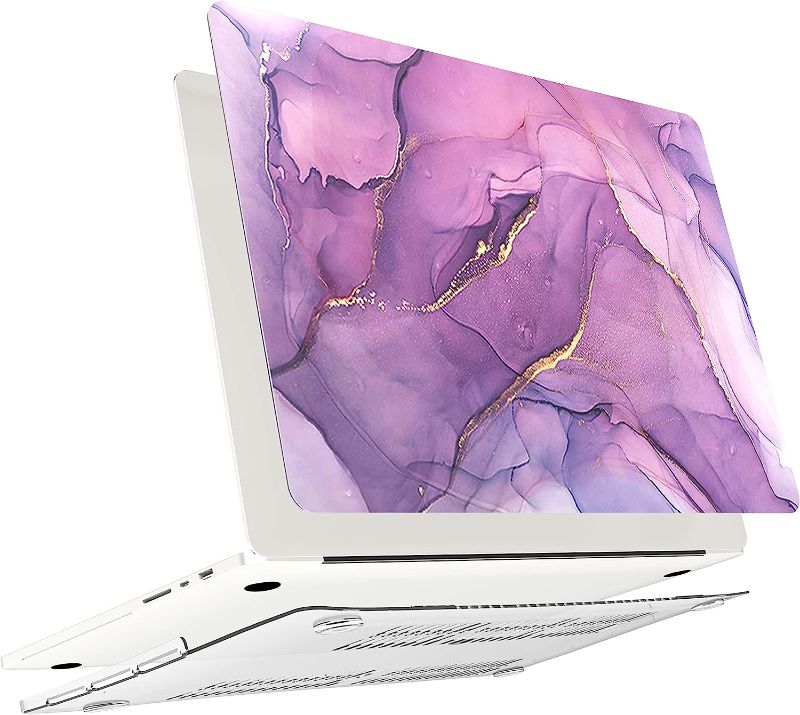 Photo 1 of AOGGY Compatible with MacBook Pro 16 inch Case 2021 2022 Model A2485,Plastic Hard Shell Case + Keyboard Cover + Screen Protector for MacBook Pro 16 inch with M1 Pro/M1 Max & Touch ID,Purple Marble
