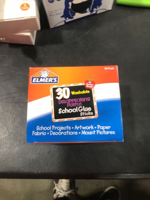 Photo 3 of Elmer's Disappearing Purple School Glue Sticks, Washable, 7 Grams, 30 Count 30 Count Standard Stick