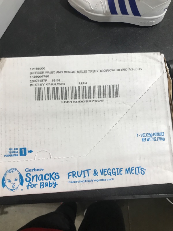 Photo 2 of  Gerber Fruit & Veggie Melts Freeze-Dried Fruit and Vegetable Snacks Truly Tropical Blend Naturally Flavored with Other Natural Flavors