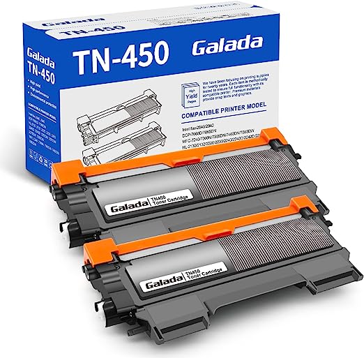 Photo 1 of Galada Compatible Toner Cartridge Replacement for Brother TN450 TN420 TN-450 TN-420 for DCP-7060D DCP-7065DN HL-2230 HL-2240 HL-2270DW HL-2280DW Intellifax 2840 2940 MFC-7360N MFC-7860DW 2 Pack
