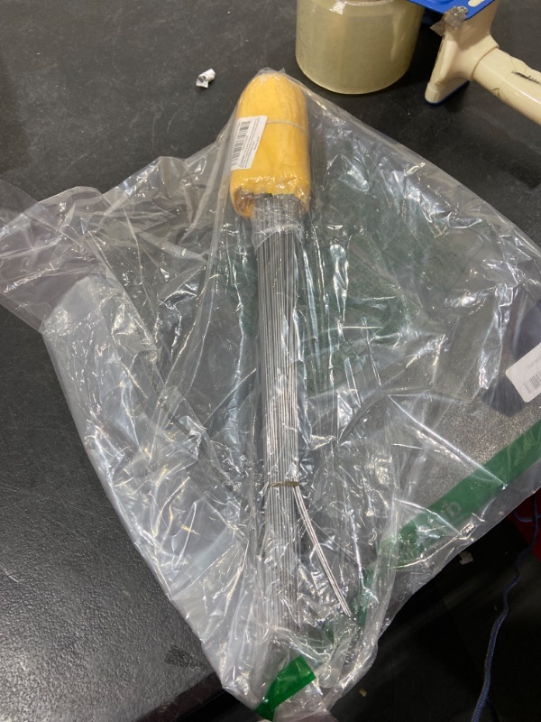 Photo 1 of 100 Pack Marking Flags 4-Inch by 5-Inch Stake Flags with 16-Inch Wire Staffs (Yellow)