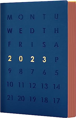Photo 1 of CAGIE 2023 Planner Weekly and Monthly for Women Agenda, Leather Daily Planner 2023 with Habit Tracker, Monthly Expense Tracker,5.7 x 8.5 Inch 2023 Jan. - 2023 Dec Day Planner, Blue 