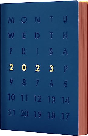 Photo 1 of CAGIE 2023 Planner Weekly and Monthly for Women Agenda, Leather Daily Planner 2023 with Habit Tracker, Monthly Expense Tracker,5.7 x 8.5 Inch 2023 Jan. - 2023 Dec Day Planner, Blue