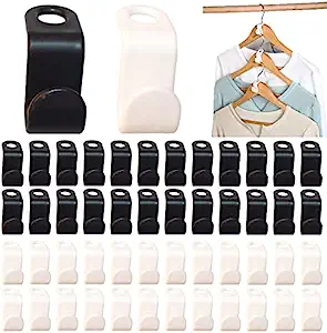 Photo 1 of 100 Pack Clothes Hanger Connector Hooks, Space Saving Cascading Hanger, Extender Hooks Closet Organizer and Storage(White & Black) 