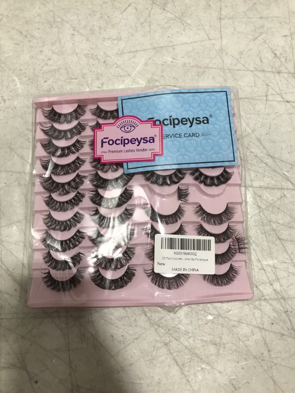 Photo 1 of 20 Pairs Lashes Fluffy D Curl False Eyelashes Wispy Russian Lashes Strip 4 Styles Mixed Eyelashes Look Like Extensions by Focipeysa 