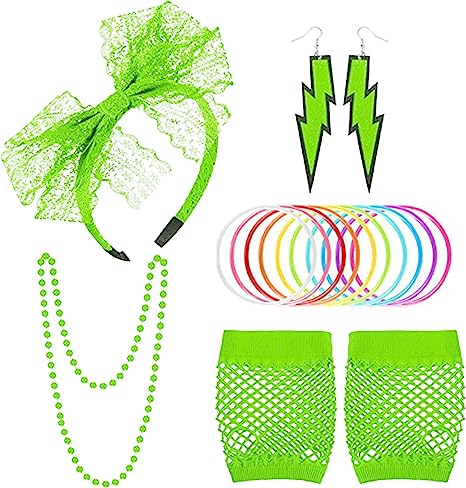 Photo 1 of AndThere 80s Accessories for Women,80s Costumes for Women Neon Party Supplies 