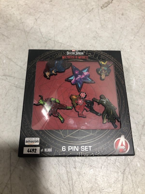 Photo 2 of Marvel Studios: Doctor Strange in the Multiverse of Madness. Metal-based with 6 Pin Set comes in an Officially Licensed Box (Amazon Exclusive)