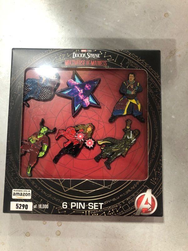 Photo 1 of Marvel Studios: Doctor Strange in the Multiverse of Madness. Metal-based with 6 Pin Set comes in an Officially Licensed Box (Amazon Exclusive)