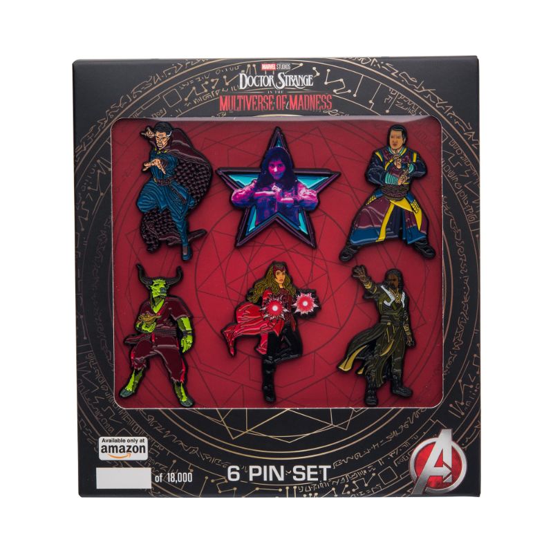 Photo 1 of Marvel Studios: Doctor Strange in the Multiverse of Madness. Metal-based with 6 Pin Set comes in an Officially Licensed Box (Amazon Exclusive)