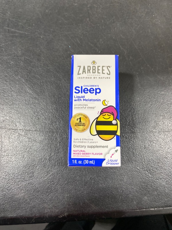 Photo 2 of Zarbee's Kids Sleep Supplement Liquid with 1mg Melatonin, Drug-Free & Effective, Easy to Take Natural Berry Flavor for Children Ages 3 and Up, 1 Fl Oz Bottle
BB 03/2025