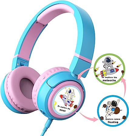 Photo 1 of ONITOON DIY Kids Headphones with Microphone, Wired 85dB Volume Limited Over-Ear Headset, Foldable and Share Port for Toddler, Child Girls, Boys Travel School Phone Pad PC Tablet (Pink Blue)
PACK OF 2 