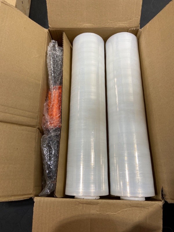 Photo 2 of JARLINK Stretch Film, 15 Inch x 1000 Feet Shrink Wrap for Pallet Wrap, Industrial Strength Stretch Wrap with Handles, Moving Wrapping Plastic Roll, 60 Gauge, 2 Pack, Clear 1-clear 2 Pack