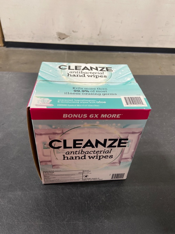 Photo 2 of Cleanze Antibacterial Hand Sanitizing Wipes | Hand Wipe Packets, 6 Packs - 100 Ct Hand Wipes, Unscented Disinfecting Travel Hand Sanitizer Wipes with Aloe | Kill 99.9% of Germs Aloe Wipes 600 Count