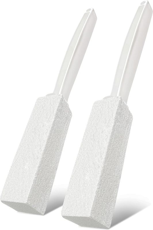 Photo 1 of 2 Pack Pumice Cleaning Stone with Handle for Kitchen/Bathroom/Pool/Household Cleaning (White)
