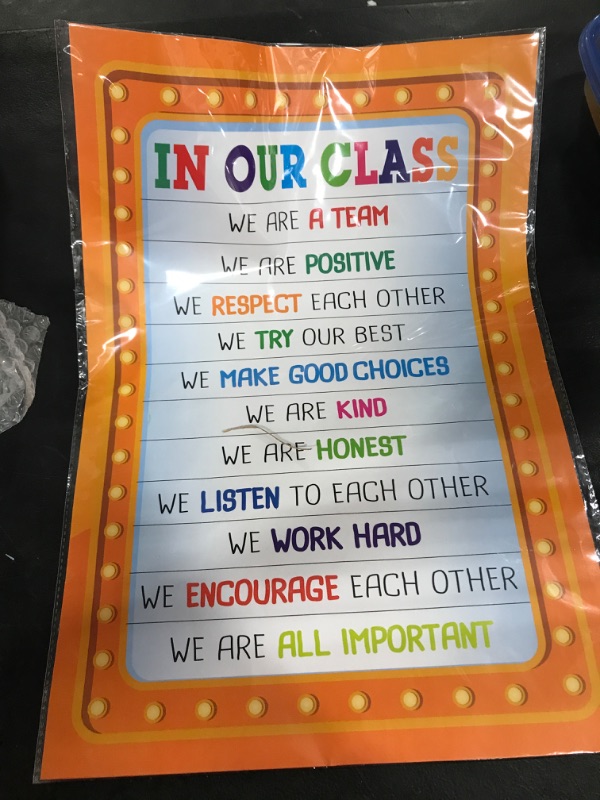 Photo 2 of FaCraft Classroom Rules Poster,12" x 18" Motivational Poster Classroom Decorations,Classroom Inspirational Posters for High School Middle School Elementary Teacher Classroom Supplies Team