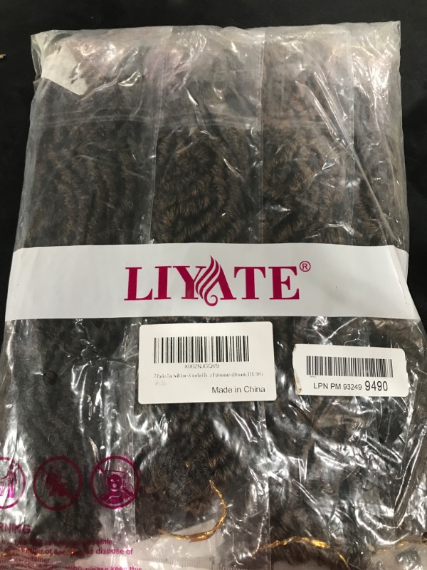 Photo 2 of 14 Inch Goddess Faux locs Crochet Hair 6 Packs/Lot Soft Gypsy Locs Wavy Crochet Braids Dreadlocks 3 Tone Curly Wavy Twist Braiding Hair Extensions 20 Strands/Pack African Roots Braid?#1B ) 14 Inch (Pack of 6) DARK BROWN