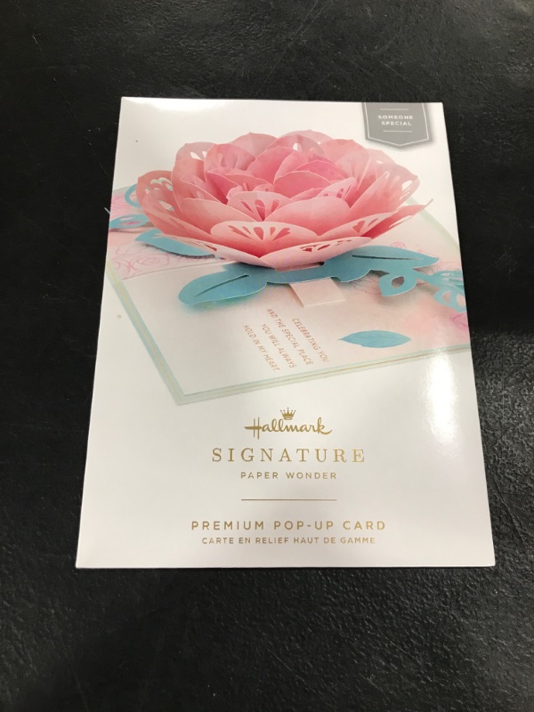 Photo 2 of Hallmark Signature Paper Wonder Pop Up Birthday Card, Anniversary Card, Sweetest Day Card for Women (Pink Rose) Pop Up, Pink Rose