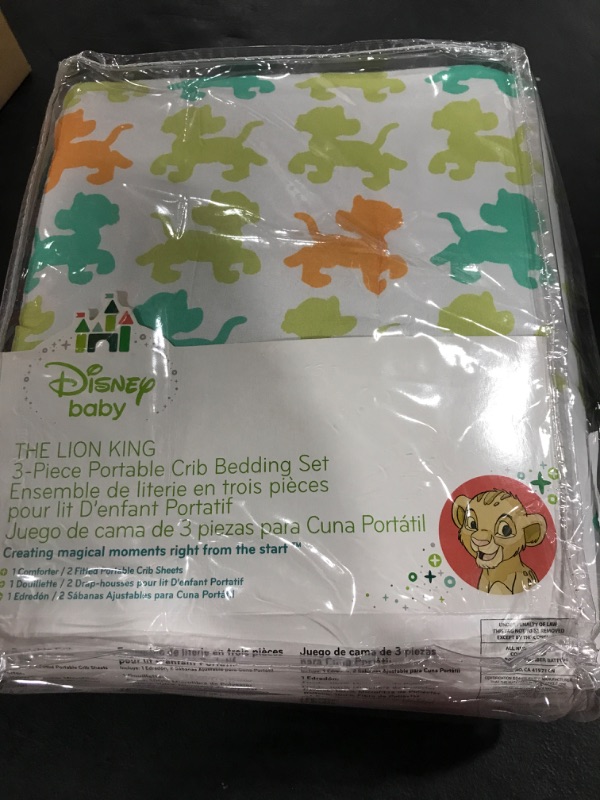 Photo 2 of Disney Baby Bedding Lion King 3-Piece Portable Mini Crib Bedding Set