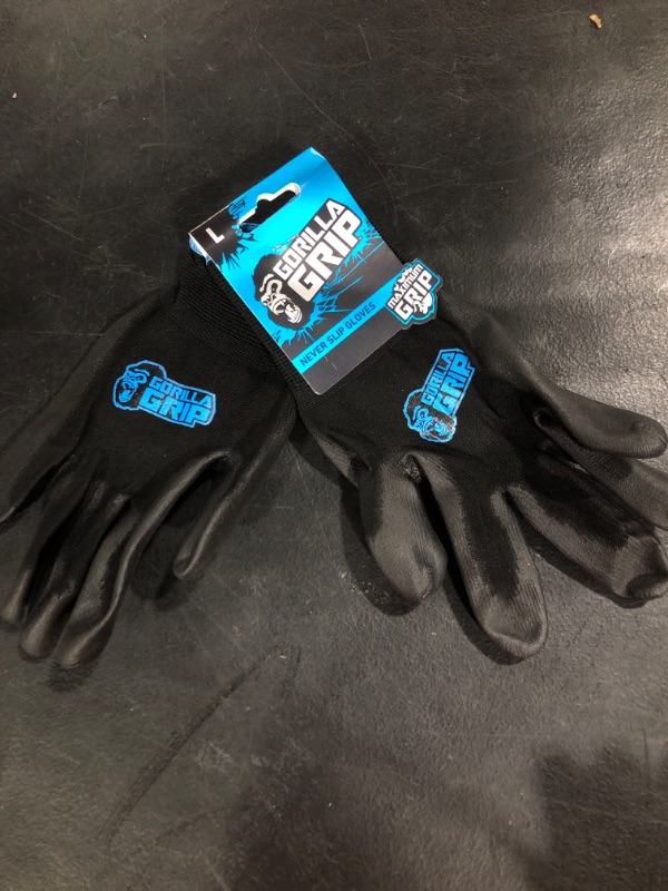 Photo 1 of GORILLA GRIP Never Slip, Maximum Grip All-Purpose Gloves Large
(5 Pack)