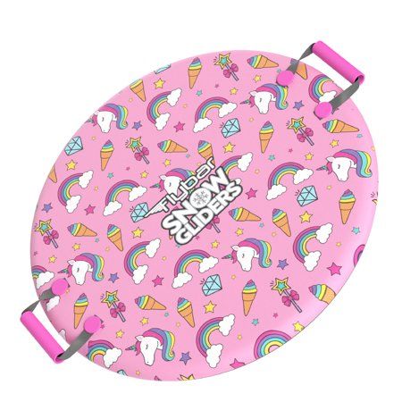 Photo 1 of Flybar Kids 26” Unicorn Foam Saucer Disc Snow Sled with Slick Bottom for Kids Ages 6+
