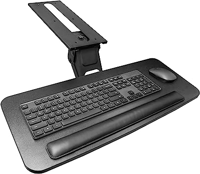 Photo 1 of EQEY Keyboard Tray Under Desk, 360°Adjustable Keyboard Mount and Mouse Tray, Smoothly Pull Out Desk Extender with Soft Supportive Pad (25 x9.8 inch) Light