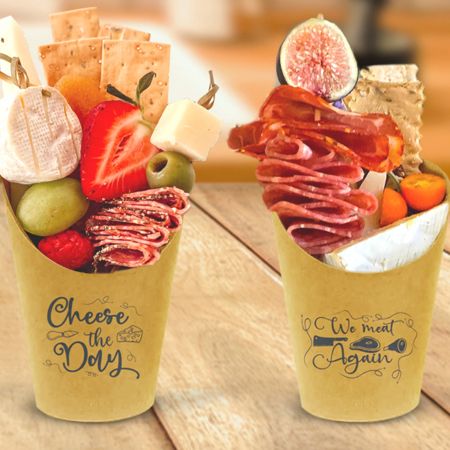 Photo 1 of 12oz Charcuterie Cups Kraft French Fry Holder Disposable Cardboard Paper Appetizer Cups Wedding Snack Cups Bridal Party Cups Set of 50
