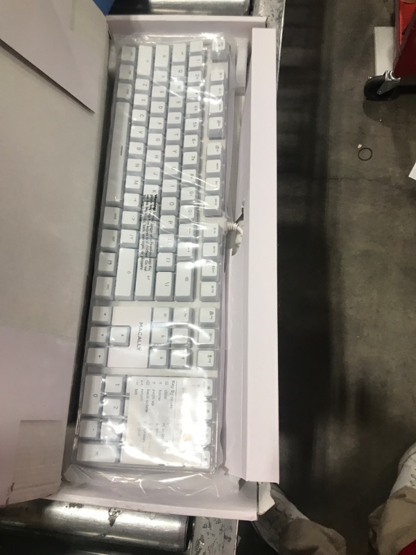 Photo 2 of Macally Backlit Mechanical Full USB-A Brown Switches Keyboard - White