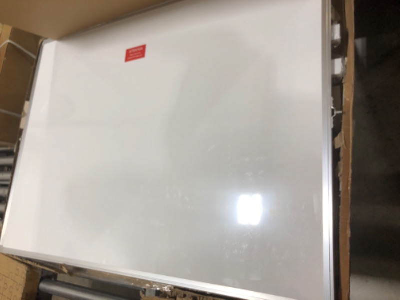 Photo 2 of Large Mobile Whiteboard Height Adjustable, maxtek 48 x 36 inches Magnetic Double Sided Rolling Dry Erase Board Easel Stand White Board on Wheels with Accessories for Home Office & Classroom,Black