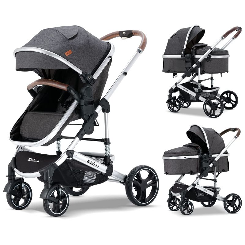 Photo 1 of Blahoo Baby Stroller for Newborn, 2 in1 Infant Stroller, Foldable Aluminum Alloy Pushchair with Adjustable Backrest. Bassinet Stroller
