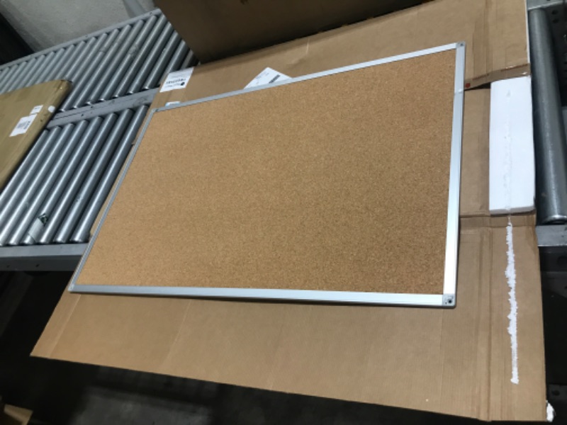 Photo 2 of Mead Corkboard, Framed Bulletin Board, 3' x 2', Cork Board, Aluminum Frame (85361) Corkboard-Aluminum 3' x 2'