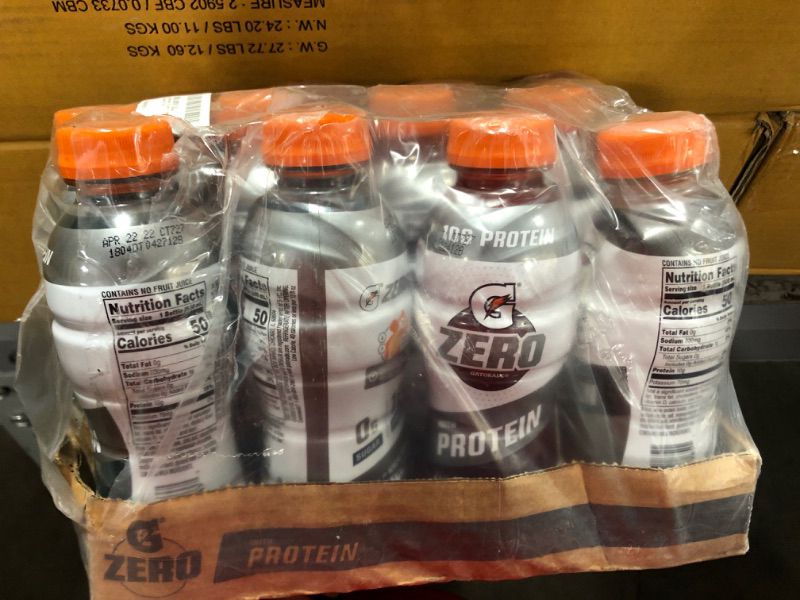 Photo 2 of Gatorade Zero With Protein, 10g Whey Protein Isolate, Zero Sugar, Electrolytes, 3 Flavor Variety Pack, 16.9 Fl Oz, 12 Pack 3-Flavor Variety Pack