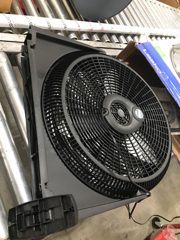 Photo 2 of 20 in. 3 Speeds Floor Fan in Black with 90 Degrees Tilt Adjustment, Built-In Carry Handle, Wall Mountable
