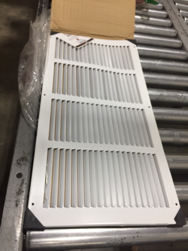 Photo 2 of 22" x 10" Return Air Grille - Sidewall and Ceiling - HVAC Vent Duct Cover Diffuser - [White] [Outer Dimensions: 23.75w X 11.75"h]