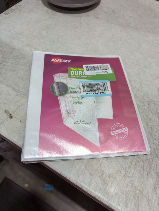 Photo 2 of Avery Durable View 3 Ring Binder, 1/2 Inch Slant Rings, 1 White Binder (17002) 1 Pack 3 Ring Binder 0.5"