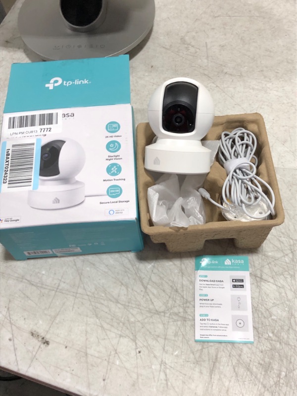 Photo 2 of Kasa Smart 2K Security Camera for Baby Monitor Pan Tilt, 4MP HD Indoor Camera with Motion Detection, Two-Way Audio, Night Vision, Cloud & SD Card Storage, Works with Alexa & Google Home (KC410S) Pan/Tilt Camera New 2K