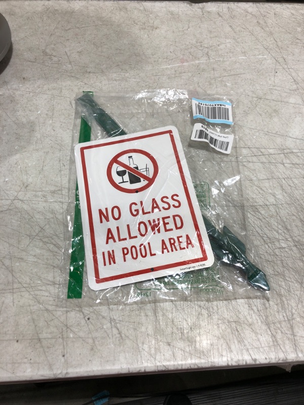 Photo 2 of SmartSign 10 x 7 inch “No Glass Allowed In Pool Area” LawnPuppy Yard Sign with 18 inch Stake, 40 mil Laminated Rustproof Aluminum, Multicolor, Set of 1 Aluminum 7" x 10" - with 18" Stake