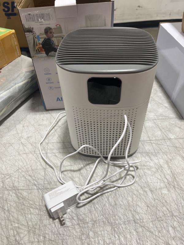 Photo 2 of Air Purifiers For Bedroom - Honeyuan H13 HEPA Air Purifier for Home Large Room 322 sqft, Air purifiers with 360°Air Intake, 3 Fan Speeds, 3-Stage Filtration For Pet Dander Dust Pollen Smoke White