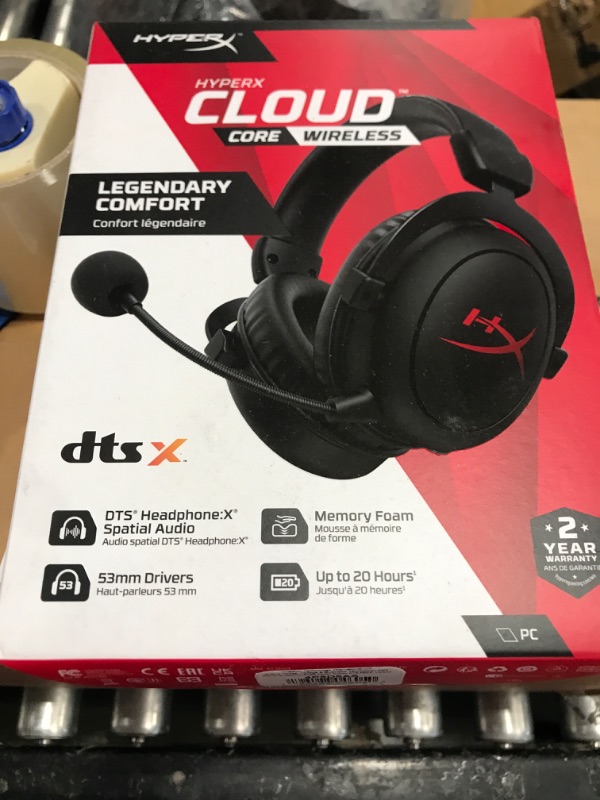 Photo 2 of HyperX Cloud Core – Wireless Gaming Headset for PC, DTS Headphone:X Spatial Audio & SoloCast – USB Condenser Gaming Microphone, for PC, PS4, PS5 and Mac, Tap-to-Mute Sensor, Cardioid Polar