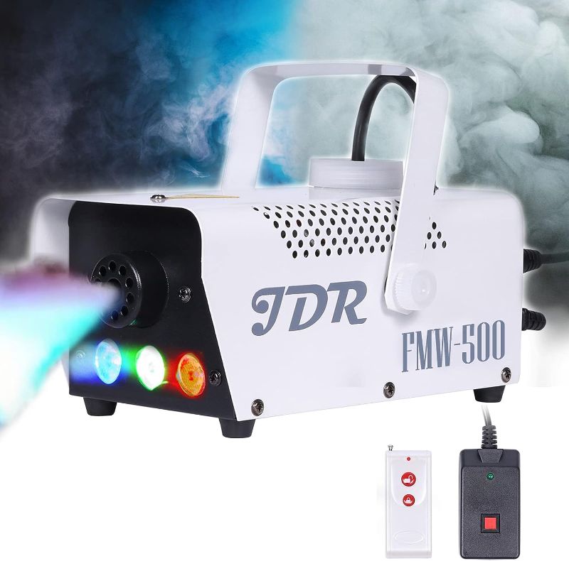 Photo 1 of Fog Machine JDR Smoke Machine Controllable LED Light 500W and 2000CFM Fog Disinfection with Wireless and Wired Remote Control for Weddings, Halloween,Parties or Disinfection,with Fuse Protection 