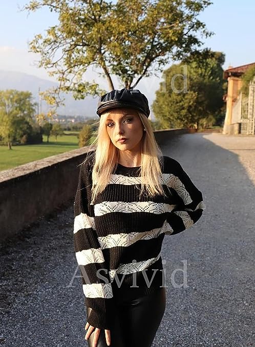Photo 1 of Asvivid Striped Turtleneck Button Knit Sweaters for Women Lightweight Long Sleeve Knit Pullover Jumper Tops
SIZE XL 