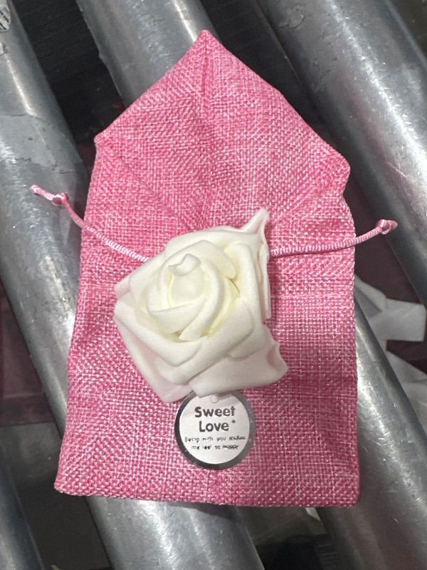 Photo 2 of 12 PACK PINK WITH WHITE ROSES  GIFT BAGS (TINY) ( 