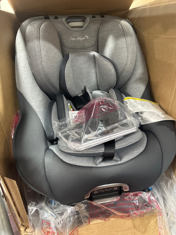 Photo 2 of Baby Jogger City Turn Rotating Convertible Car Seat | Unique Turning Car Seat Rotates for Easy in and Out, Phantom Grey