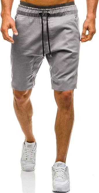 Photo 1 of GANSANRO Mens Shorts Casual Stretch Flat Front Shorts with Drawstring Workout Beach Cargo Shorts for Men SIZE S