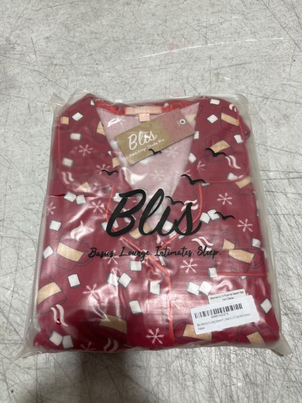 Photo 1 of Blis Women's Flannel Pajama Set Long Sleeve Pajamas for Women Button Up Pajamas for Women Notch Collar Set Hot Cocoa 3X