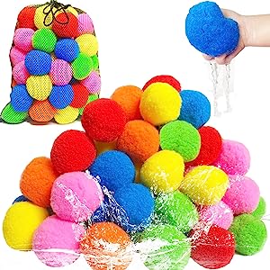 Photo 1 of 60 Pcs Reusable Water Balls, Reusable Water Balloons for Outdoor Toys and Games, Water Toys for Kids and Adults Boys and Girls - Summer Toys Ball for Pool and Backyard Fun 