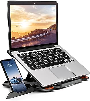 Photo 1 of Laptop Stand Adjustable Laptop Computer Stand Multi-Angle Stand Phone Stand Portable Foldable Laptop Riser Notebook Holder Stand Compatible for 10 to 17” Laptops 