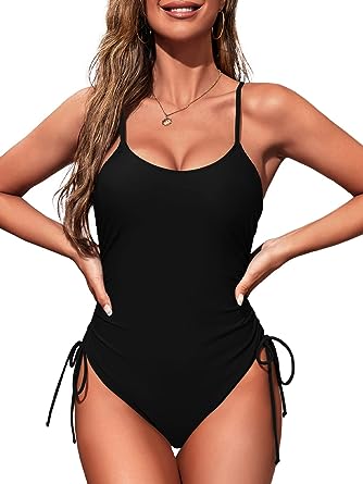 Photo 1 of Inorin Women's Tummy Control One Piece Swimsuits Ruched Drawstring Sexy Beach Bathing Suits Swimwear SIZE M 